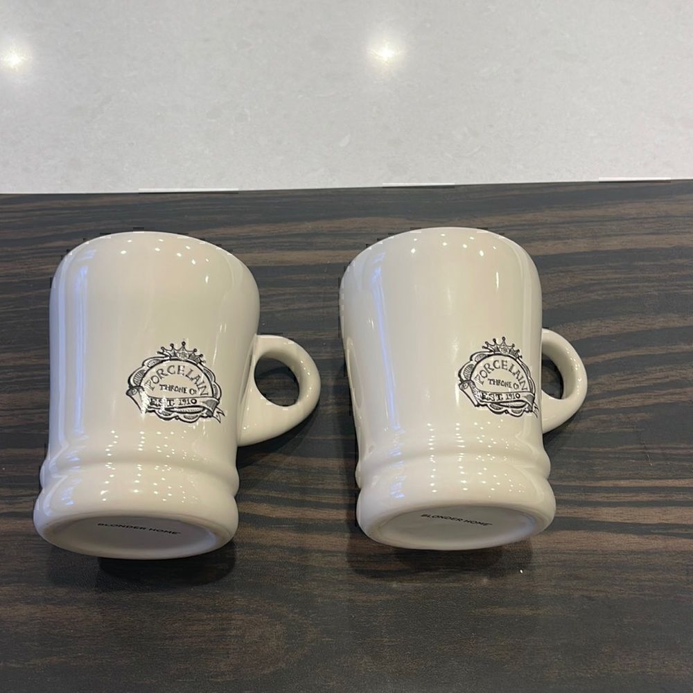 Porcelain throne company, blonder home shaving cups 2 sold  in set. Water cup.